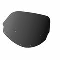 Tinted black contoured Victory Vision motorcycle windshield with mounting holes.