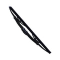 Black rubber windshield wiper blade with metal frame and curved spines designed for Polaris UTVs.