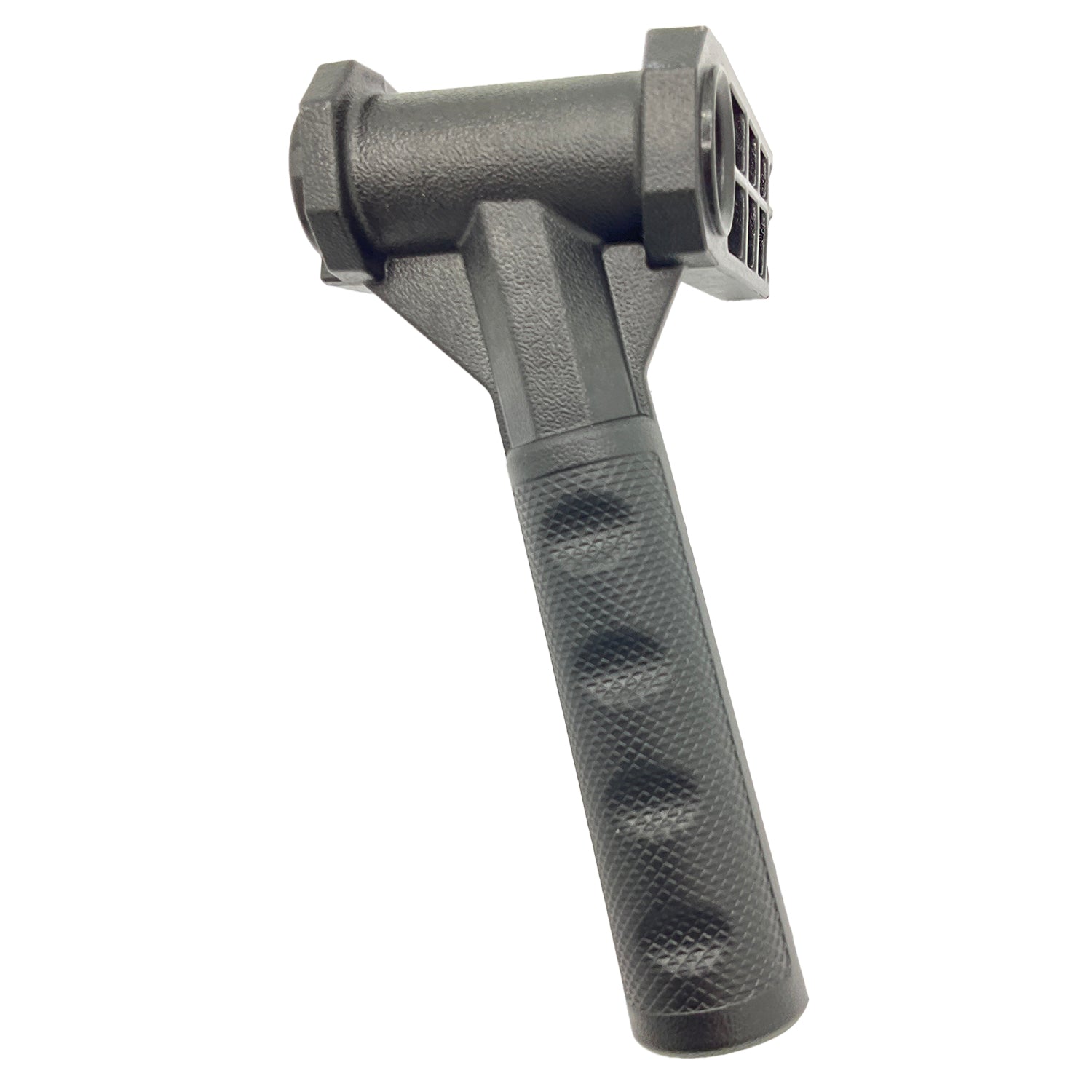 Black textured plastic tip out handle with ergonomic grip and square mounting base.