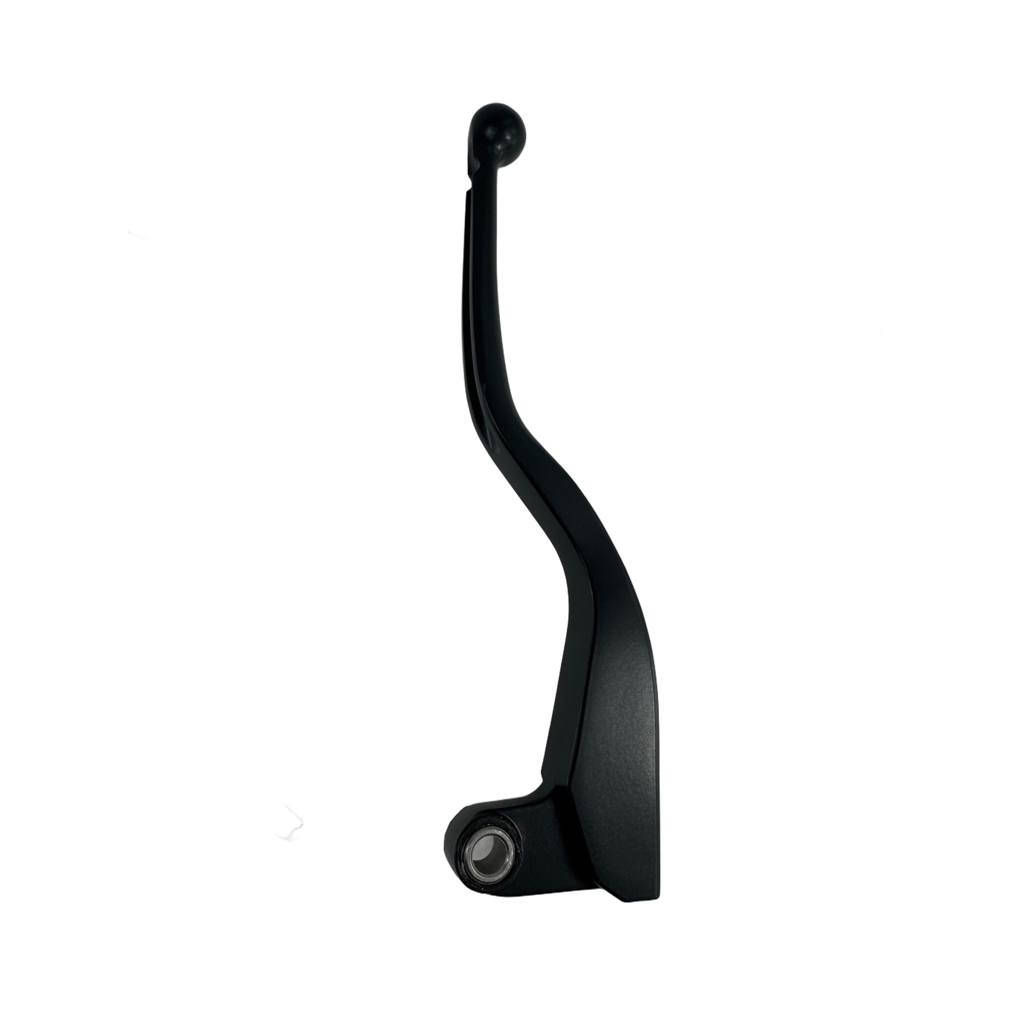 The K-Lever Kit by Polaris is a black metal lever with a curved design and rounded end, featuring a hole at the base for attachment—an ideal OEM part for Indian motorcycle enthusiasts, shown on a white background.