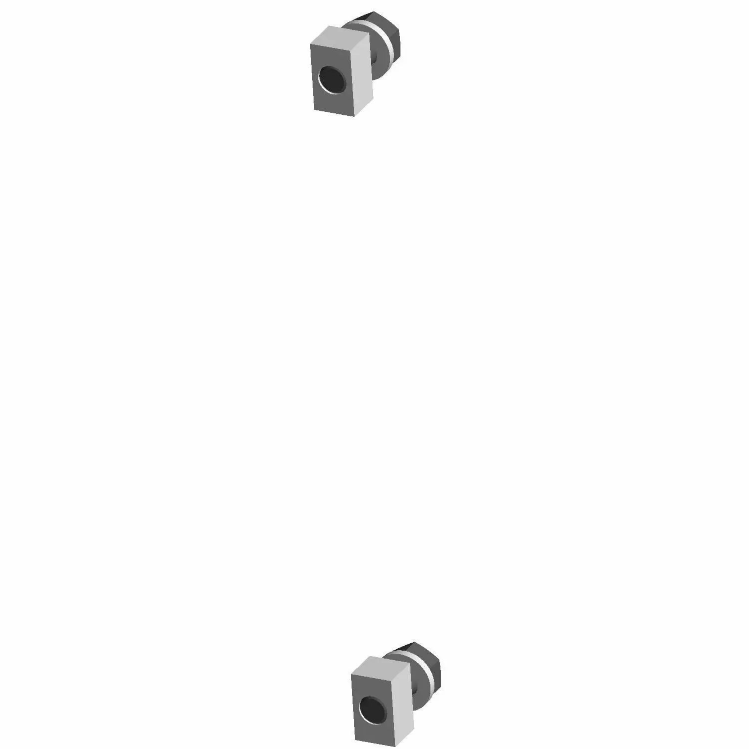 Two silver 12mm battery bolts with matching hex nuts isolated on white background.