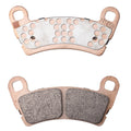 Copper-backed brake pads with two textured friction surfaces, designed for rear braking systems.