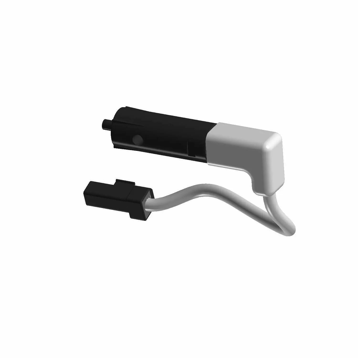 A black and silver electronic sensor with a short, curved white cable ending in a rectangular black connector, shown on a plain white background. The Switch Kit by Polaris is compatible with Polaris OEM parts 2211457 and Indian Motorcycle Switch Kit.