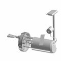 Gray metal Polaris fuel pump assembly with cylindrical motor and attached float sensor arm.