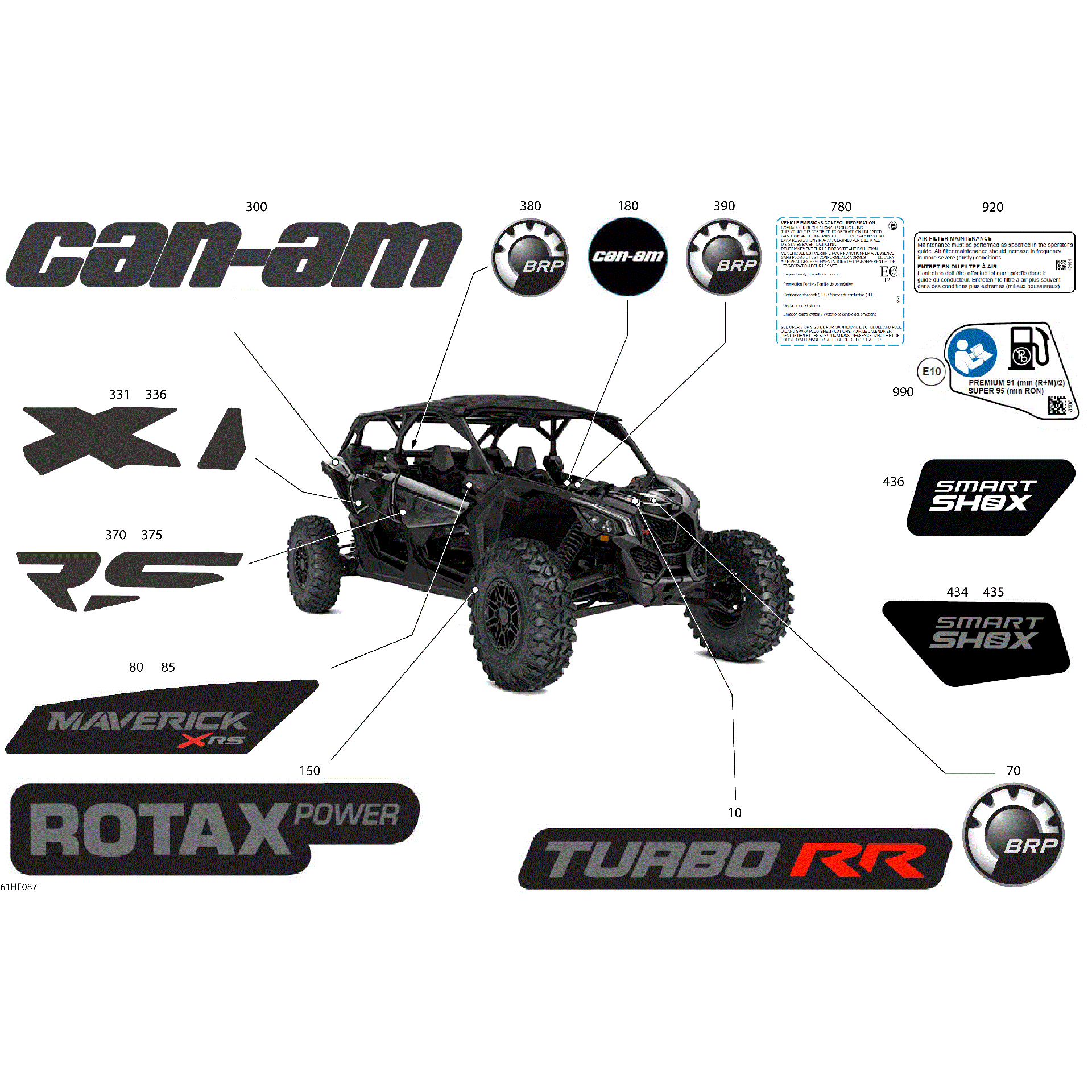 An Image of a Genuine Can-Am Parts Schematic Diagram showing the schematic - BODY - DECALS