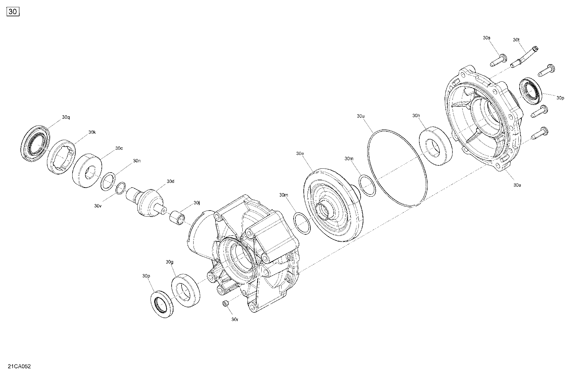 An Image of a Genuine Can-Am Parts Schematic Diagram showing the schematic - DRIVE - REAR - FINAL DRIVE UNIT