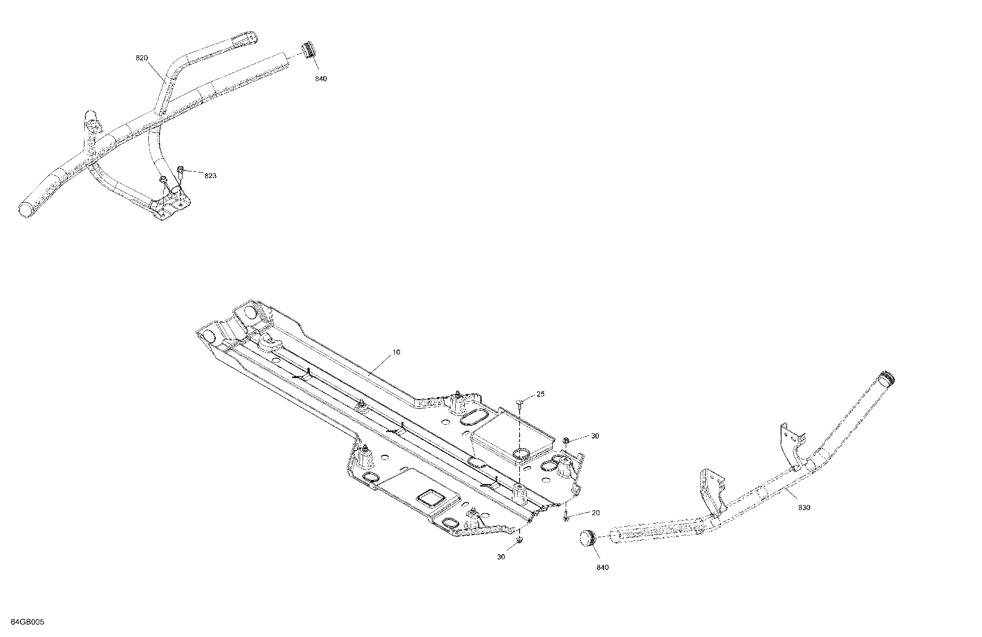 An Image of a Genuine Can-Am Parts Schematic Diagram showing the schematic - BODY - SKID PLATE AND BUMPER