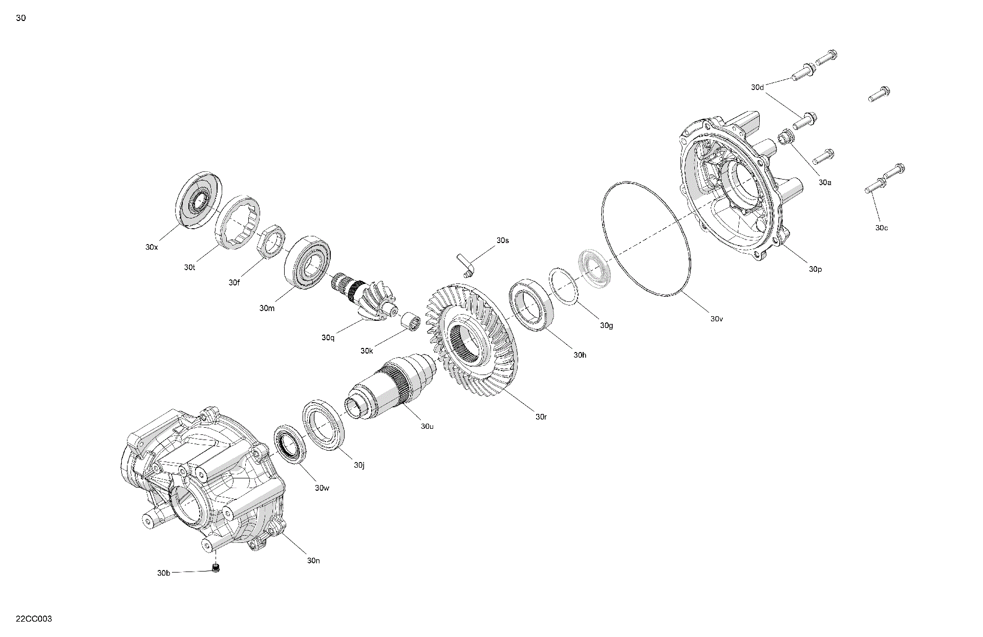An Image of a Genuine Can-Am Parts Schematic Diagram showing the schematic - DRIVE - FINAL DRIVE UNIT