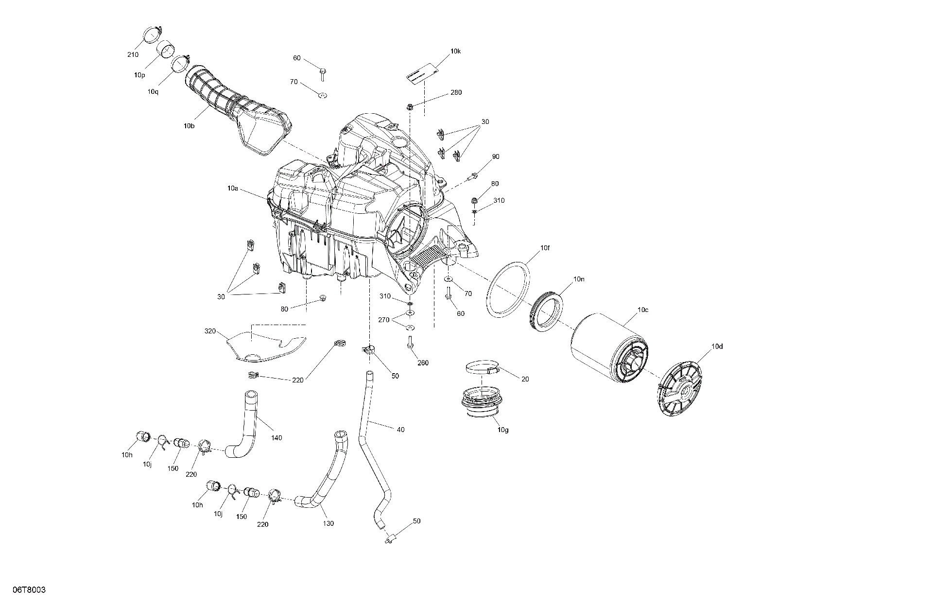 An Image of a Genuine Can-Am Parts Schematic Diagram showing the schematic - ENGINE - AIR INTAKE