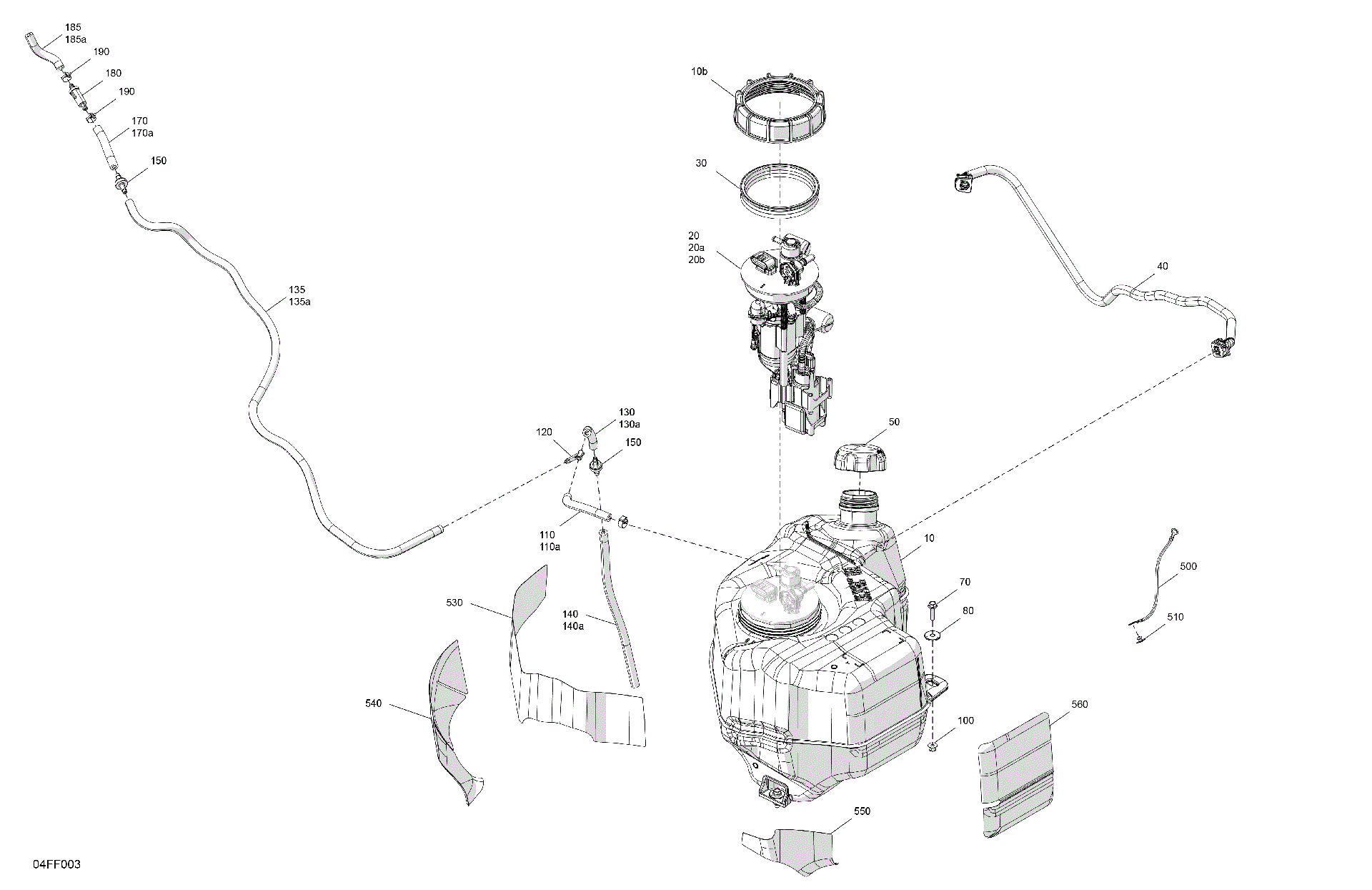 An Image of a Genuine Can-Am Parts Schematic Diagram showing the schematic - ENGINE - FUEL