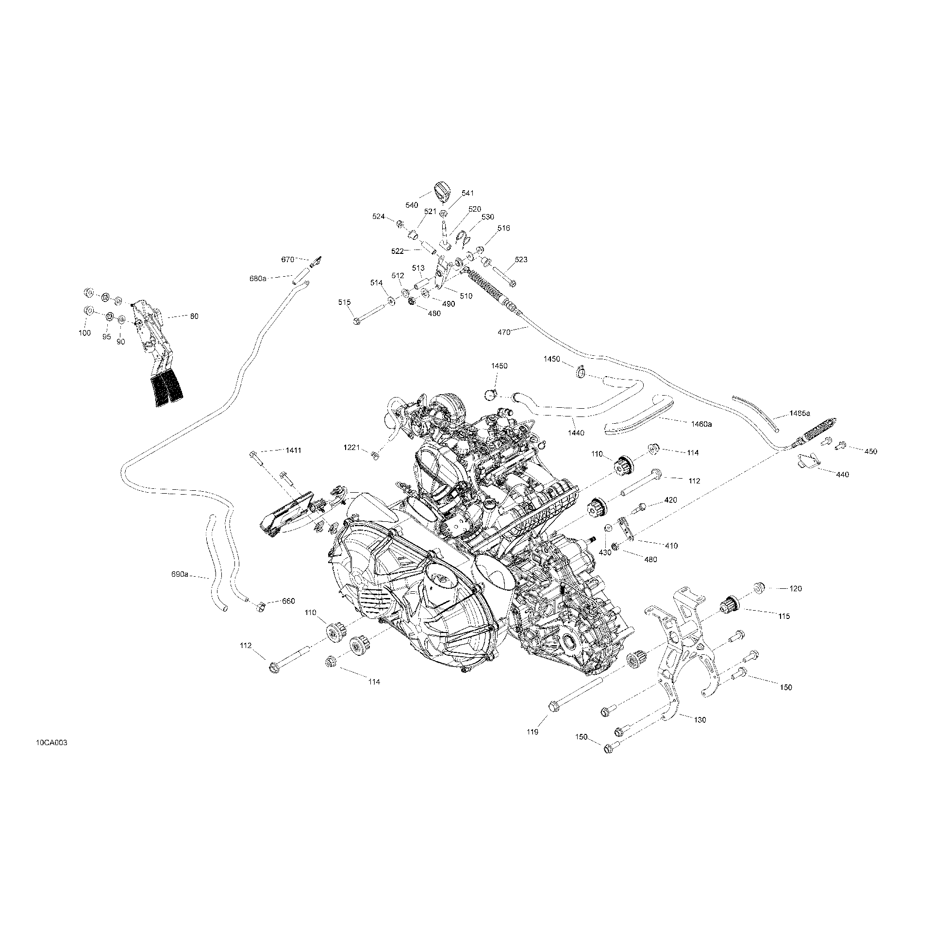An Image of a Genuine Can-Am Parts Schematic Diagram showing the schematic - ENGINE - SYSTEM