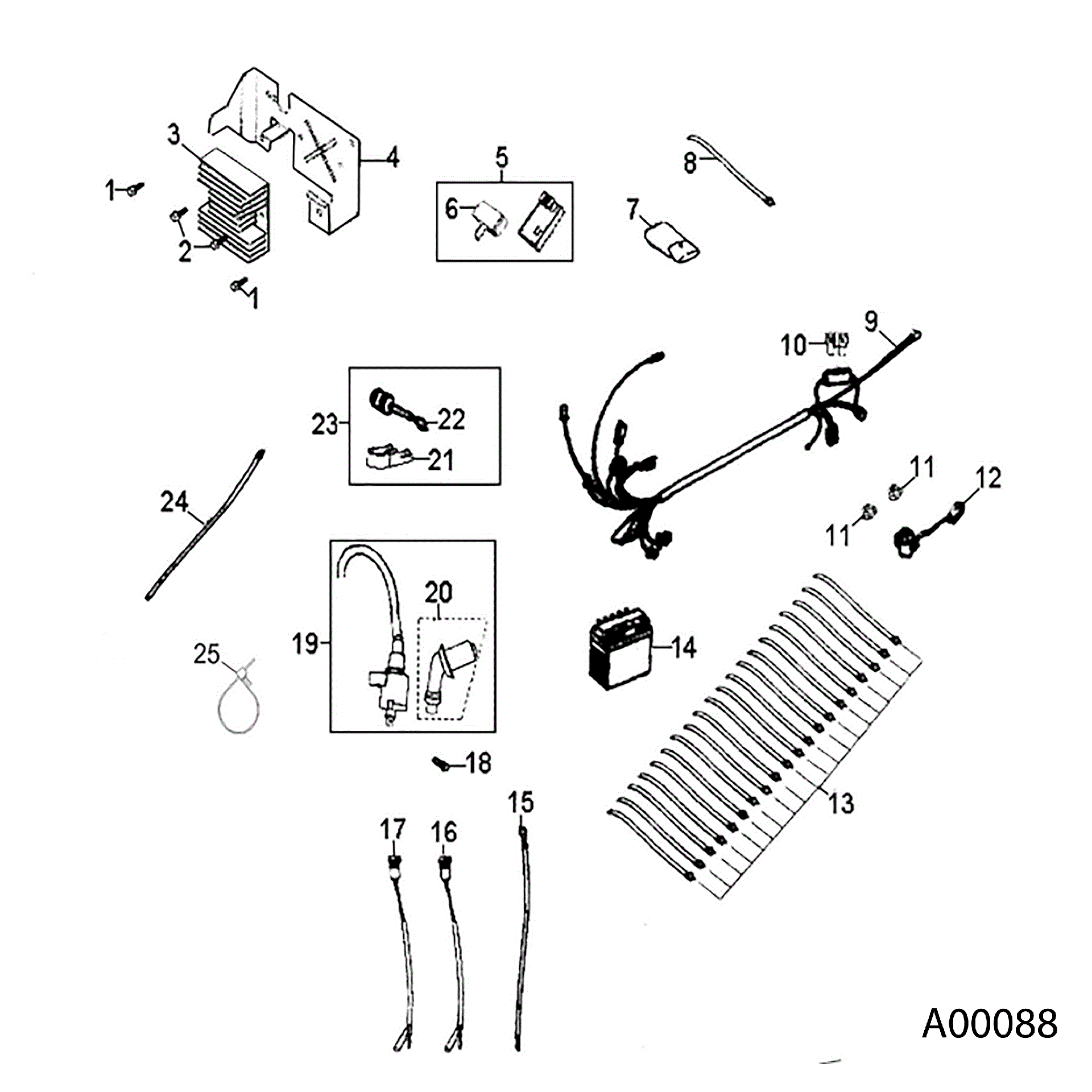 An Image of a Genuine Polaris Parts Schematic Diagram showing the schematic - ELECTRICAL: PARTS - 2019 POLARIS PHOENIX 200