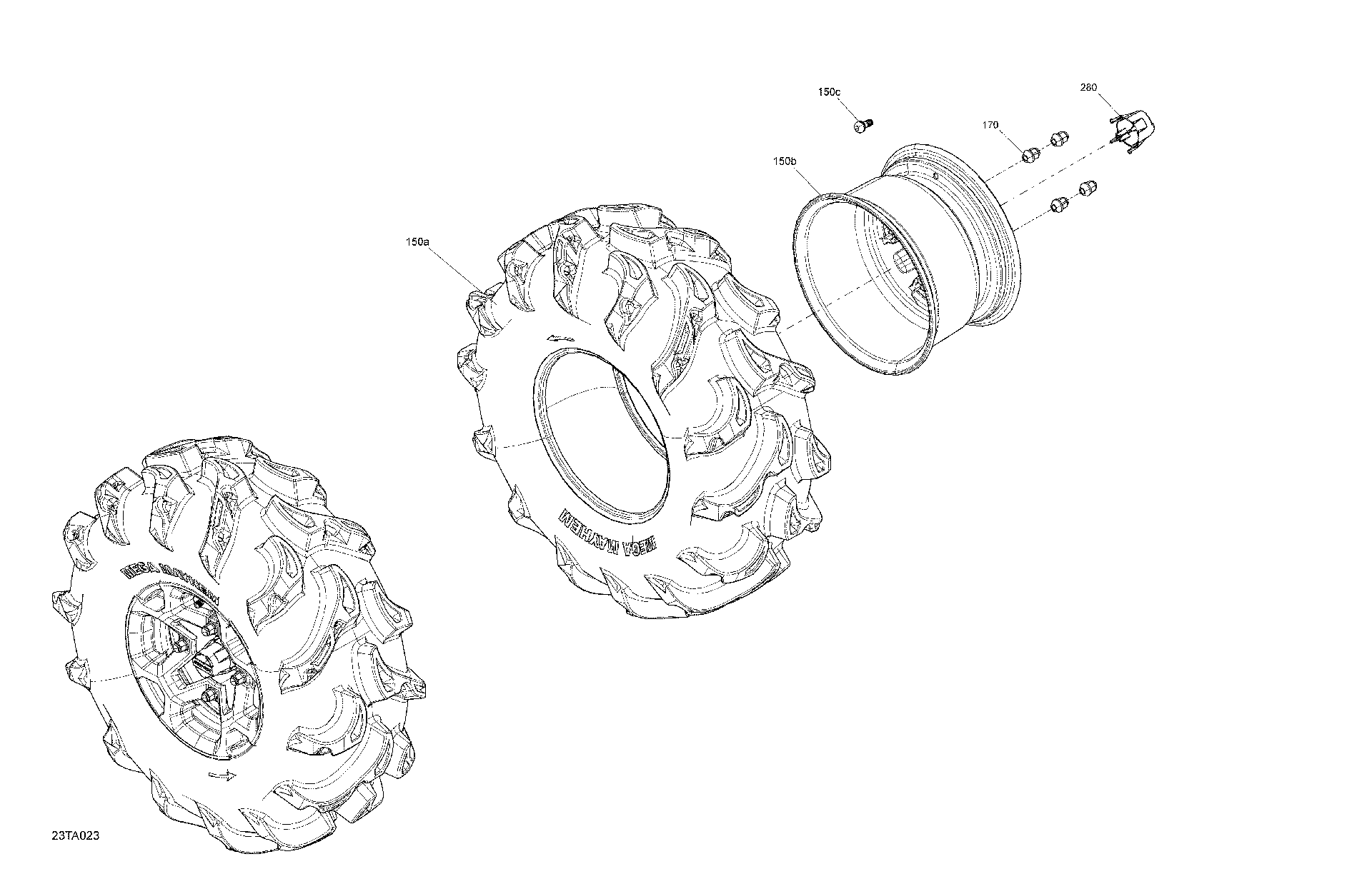 An Image of a Genuine Can-Am Parts Schematic Diagram showing the schematic - DRIVE - REAR WHEELS