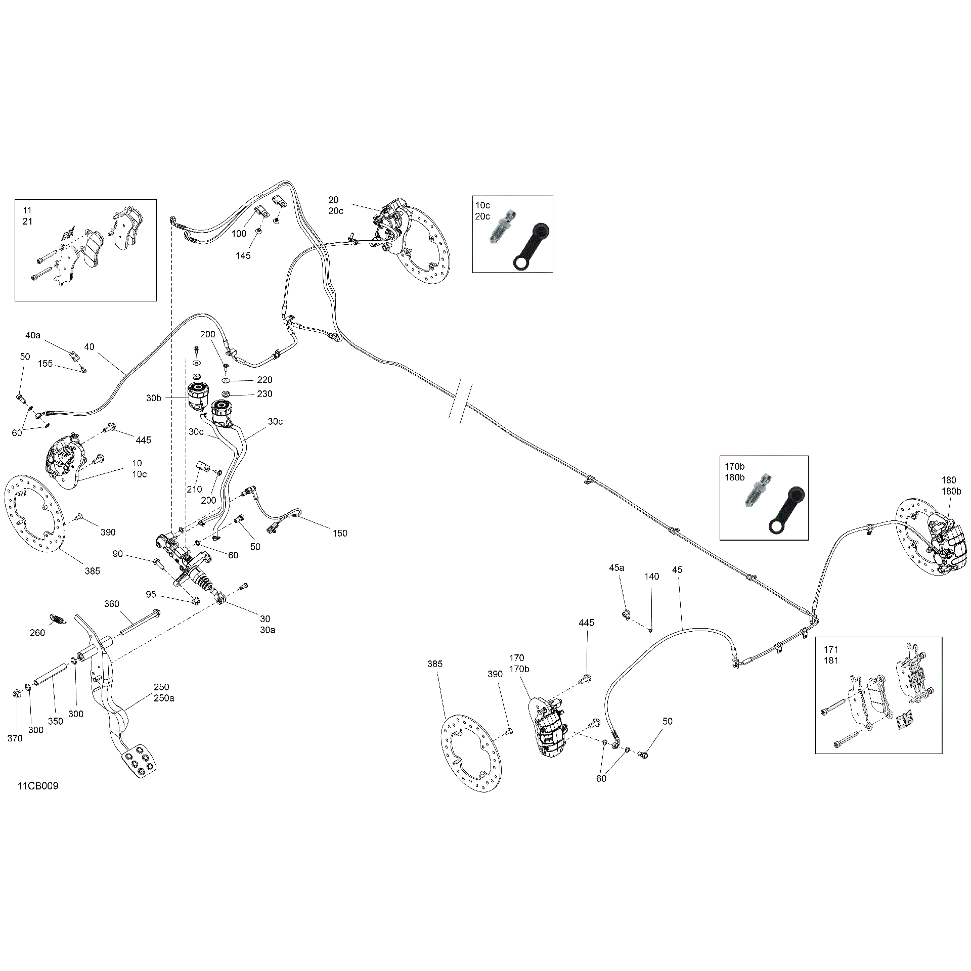 An Image of a Genuine Can-Am Parts Schematic Diagram showing the schematic - MECHANIC - BRAKE SYSTEM