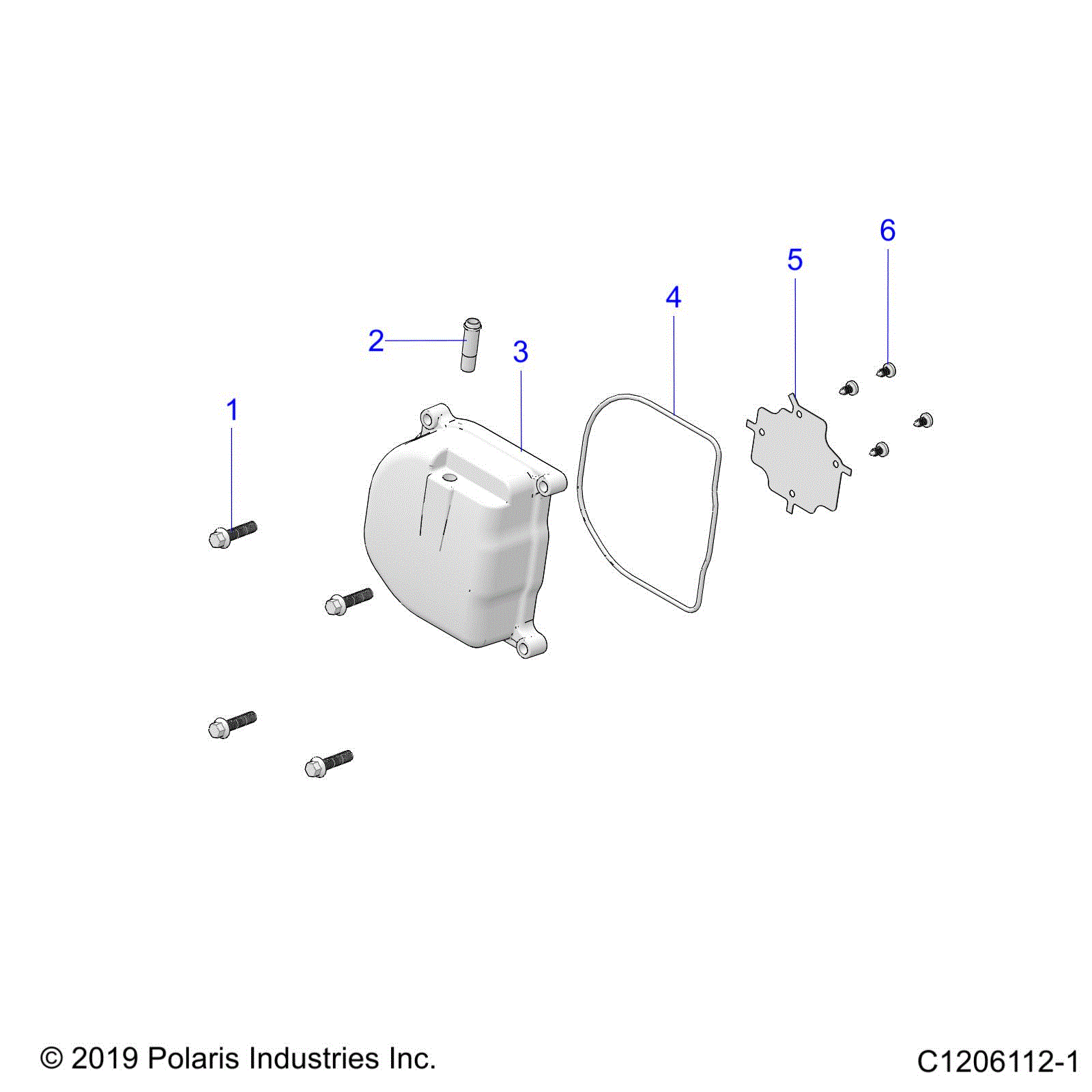 An Image of a Genuine Polaris Parts Schematic Diagram showing the schematic - ENGINE: CYLINDER HEAD COVER - 2025 POLARIS OUTLAW 70