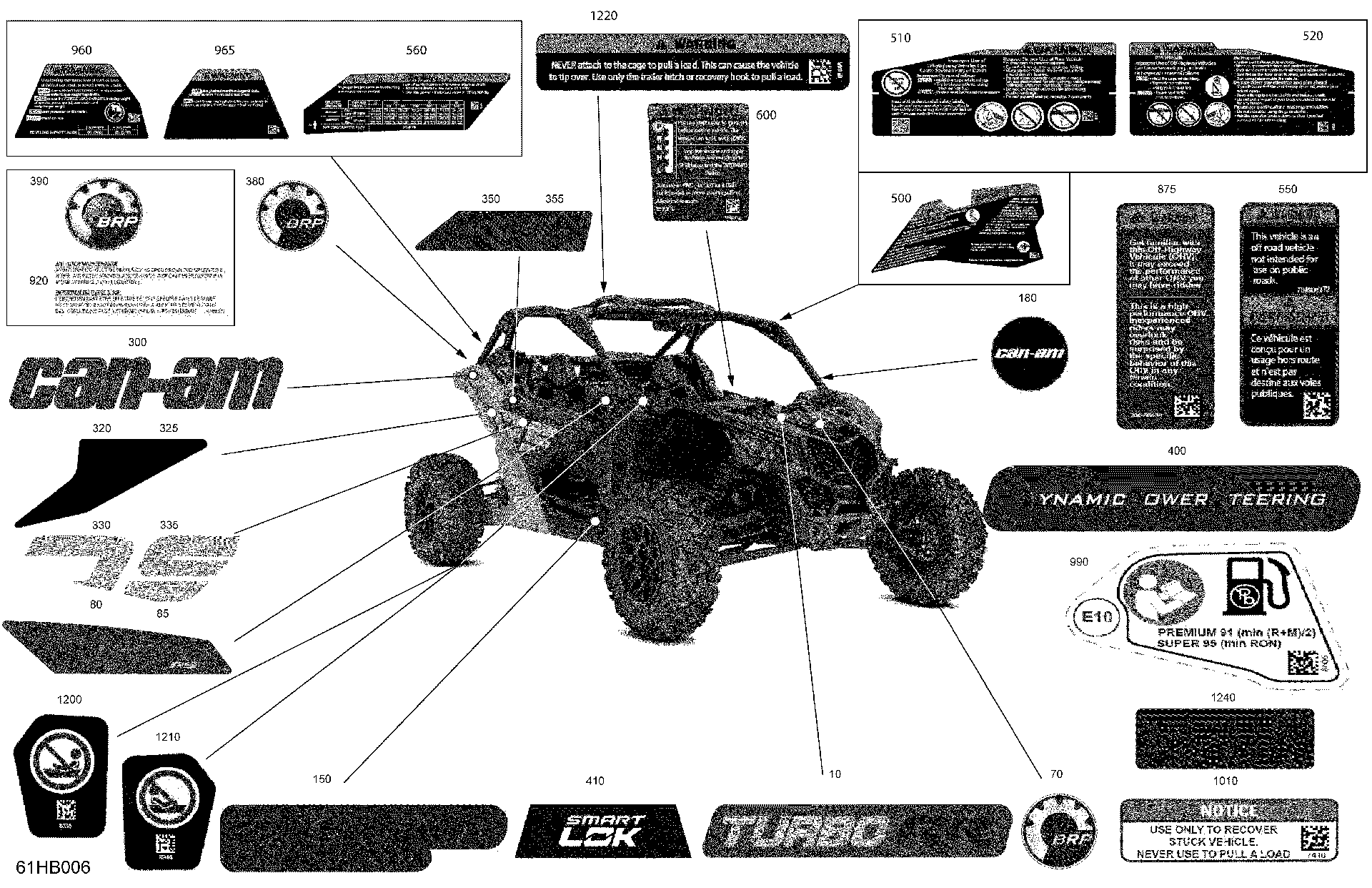 An Image of a Genuine Can-Am Parts Schematic Diagram showing the schematic - BODY - DECALS