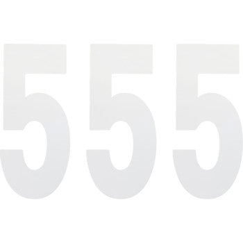 FX Number 5 White 8" by Factory Effex features bold, white, sans-serif number 5 on a plain background. Made from adhesive-backed vinyl for easy application and removal—perfect for number changes or labeling.