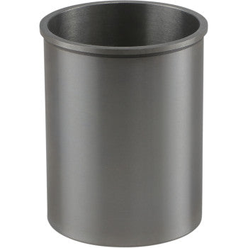 A cylindrical metal container with smooth sides and an open top, shown against a white background—ideal for storing the Suzuki KingQuad Cylinder Sleeve 104.00 mm by La Sleeve or tools used in cylinder resleeving.
