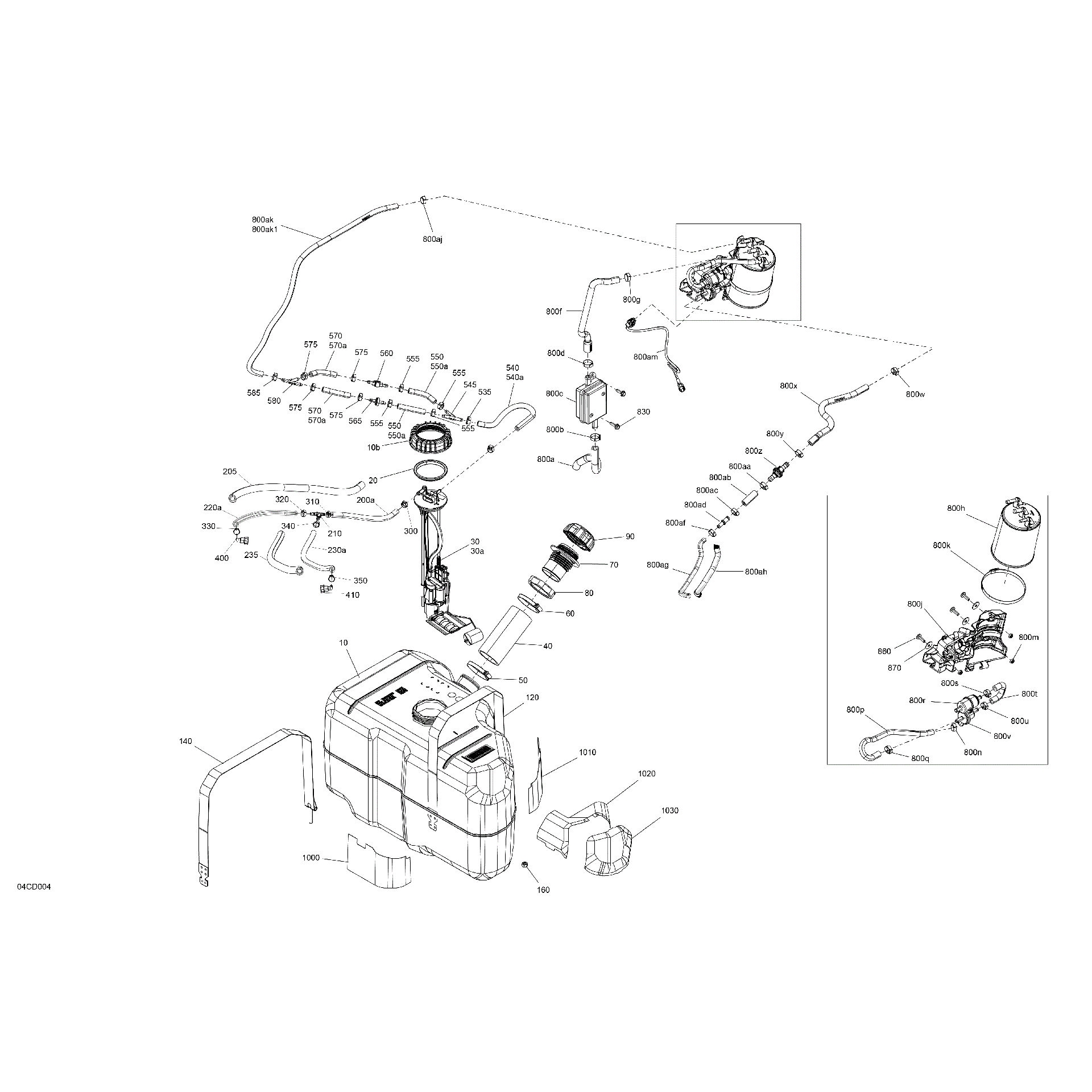 An Image of a Genuine Can-Am Parts Schematic Diagram showing the schematic - ENGINE - FUEL