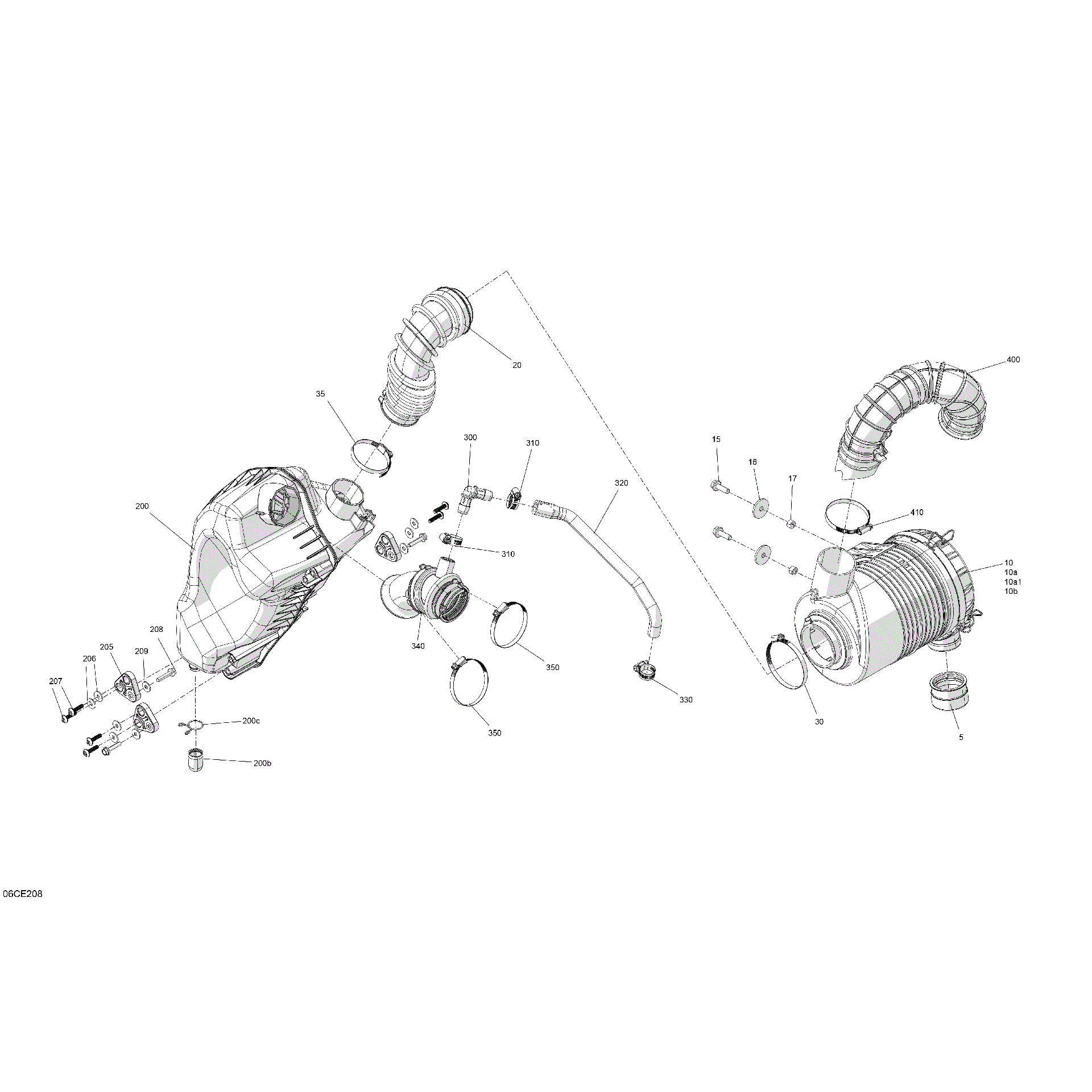 An Image of a Genuine Can-Am Parts Schematic Diagram showing the schematic - ENGINE - AIR INTAKE