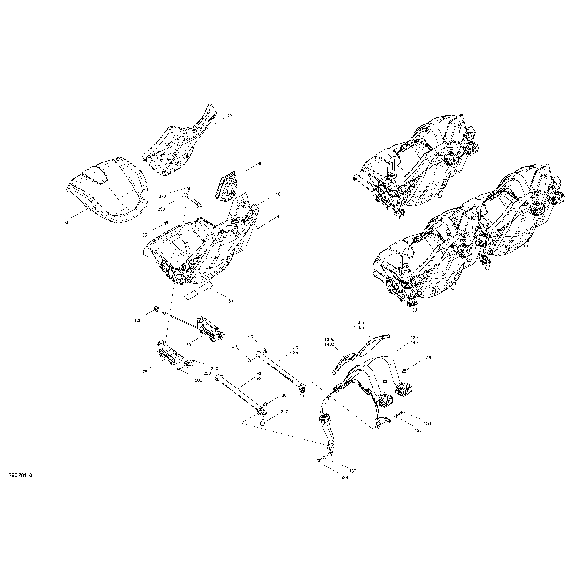 An Image of a Genuine Can-Am Parts Schematic Diagram showing the schematic - SEAT - X RS