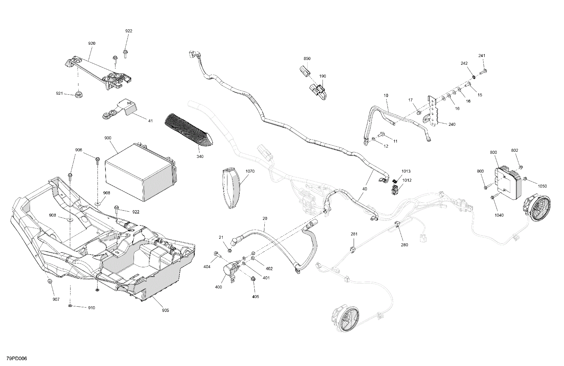 An Image of a Genuine Can-Am Parts Schematic Diagram showing the schematic - ELECTRIC - REAR SECTION