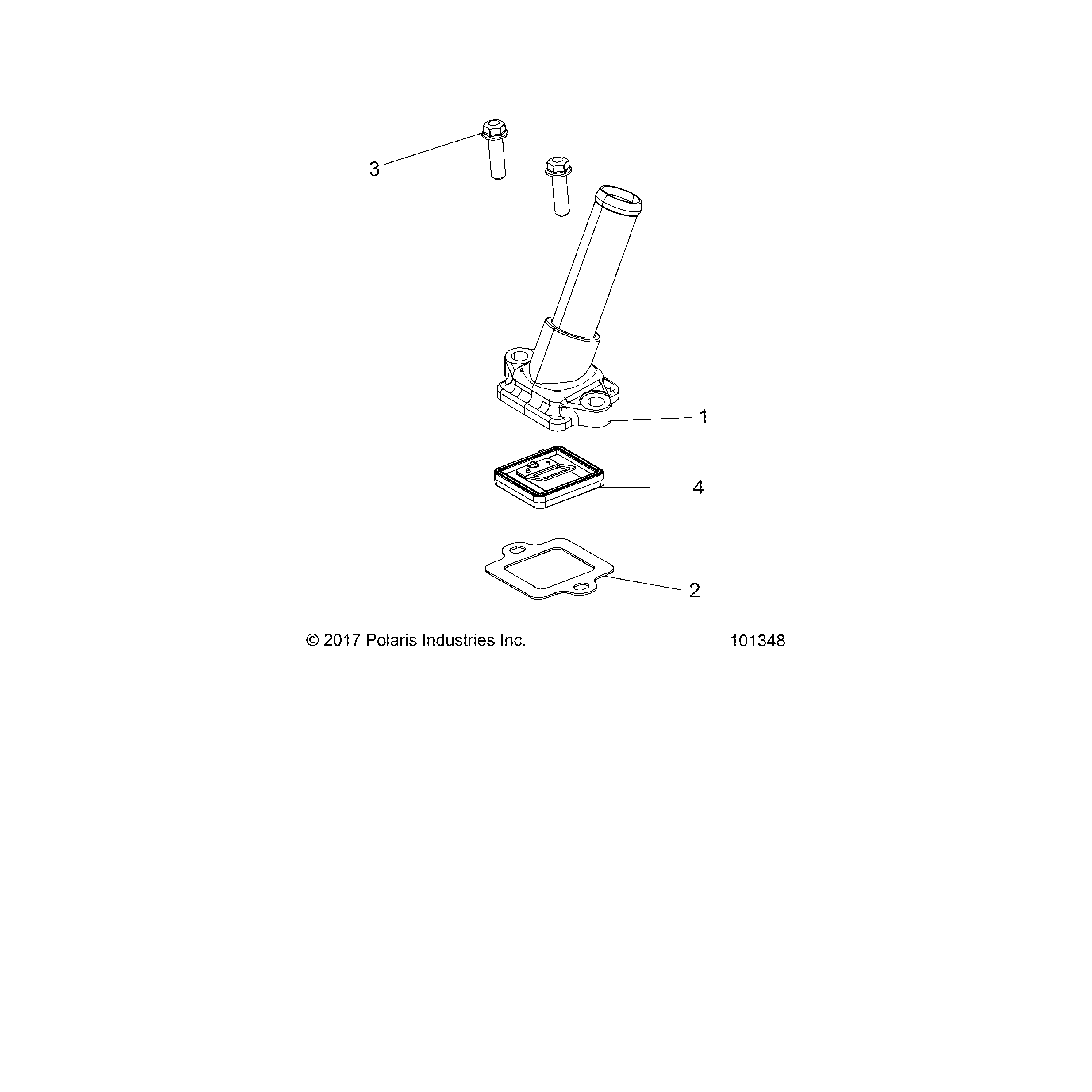 An Image of a Genuine Polaris Parts Schematic Diagram showing the schematic - ENGINE: BREATHER - 2019 POLARIS ACE 570