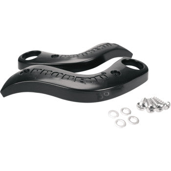 Two black Probend™ Replacement Slider Composite parts by Cycra, ideal as handguard replacements, are displayed with silver screws and washers on a white background.