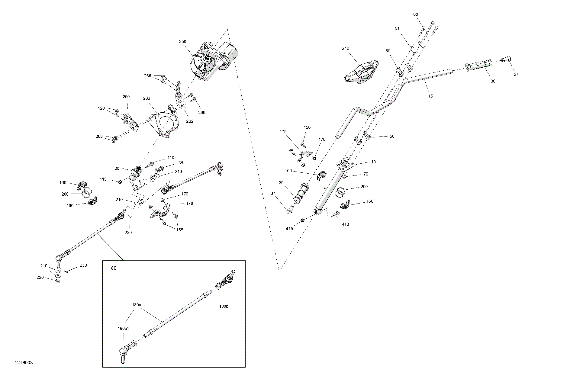 An Image of a Genuine Can-Am Parts Schematic Diagram showing the schematic - MECHANIC - STEERING