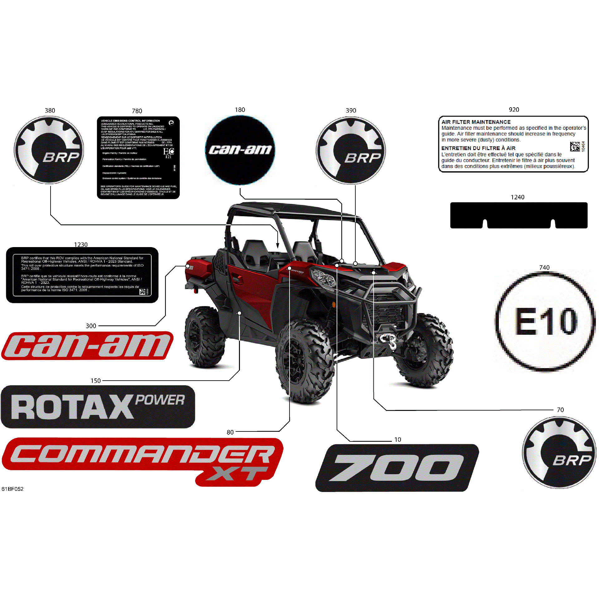 An Image of a Genuine Can-Am Parts Schematic Diagram showing the schematic - BODY - DECALS