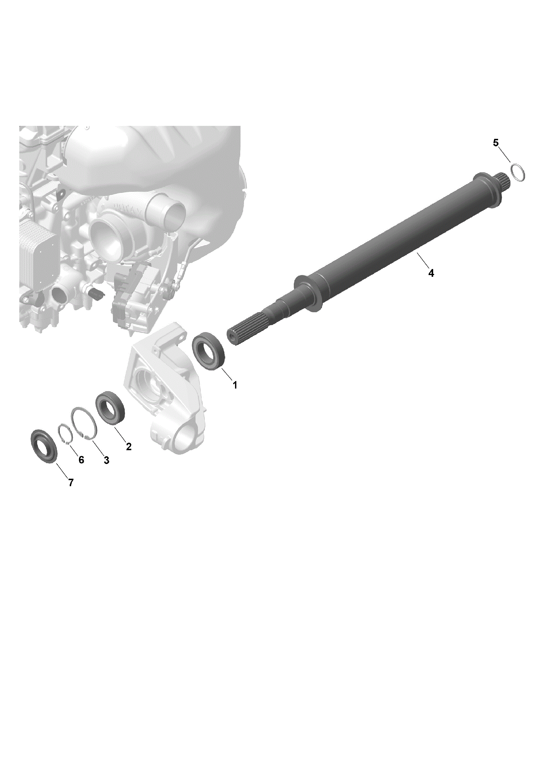 An Image of a Genuine Can-Am Parts Schematic Diagram showing the schematic - ROTAX - DRIVE SHAFT