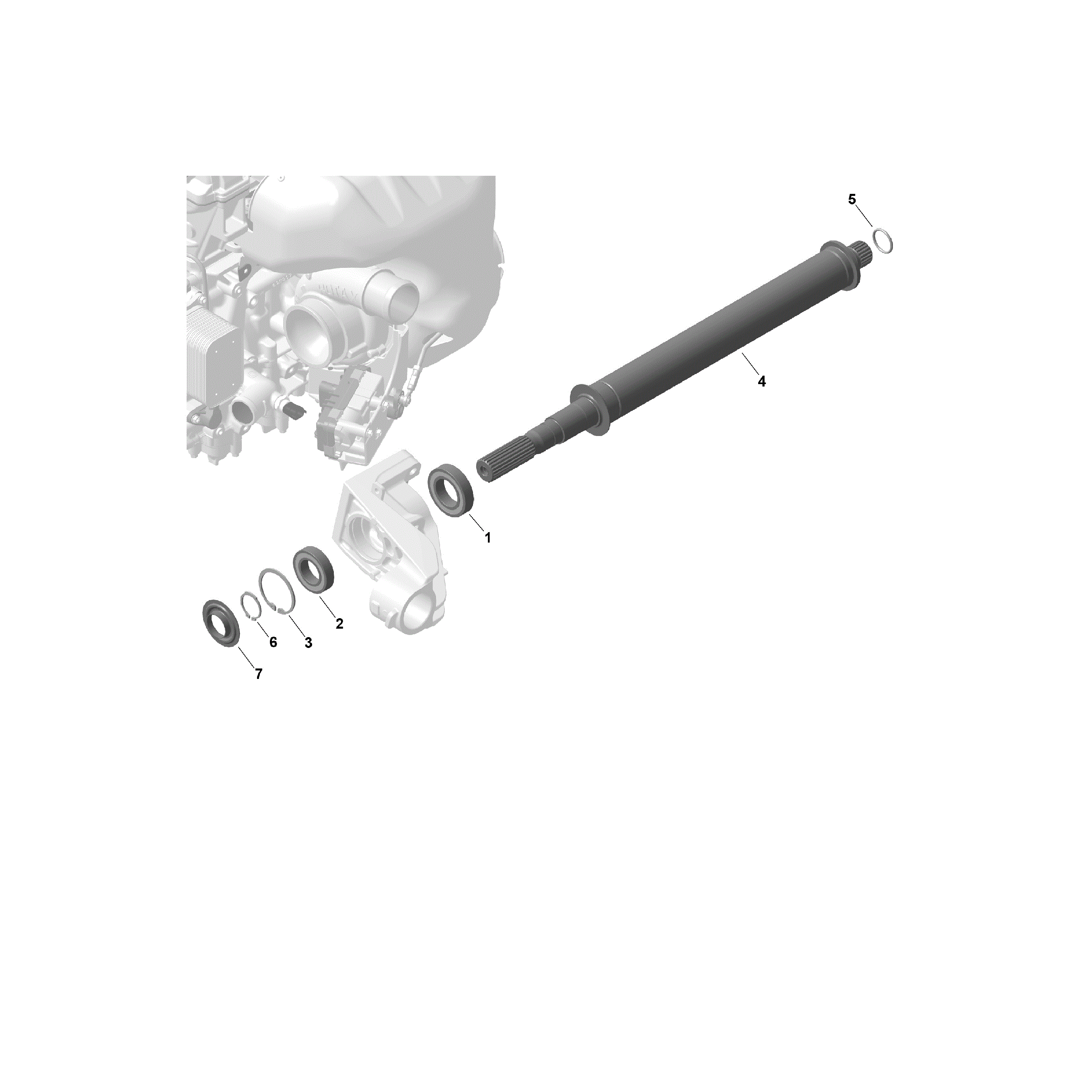 An Image of a Genuine Can-Am Parts Schematic Diagram showing the schematic - ROTAX - DRIVE SHAFT
