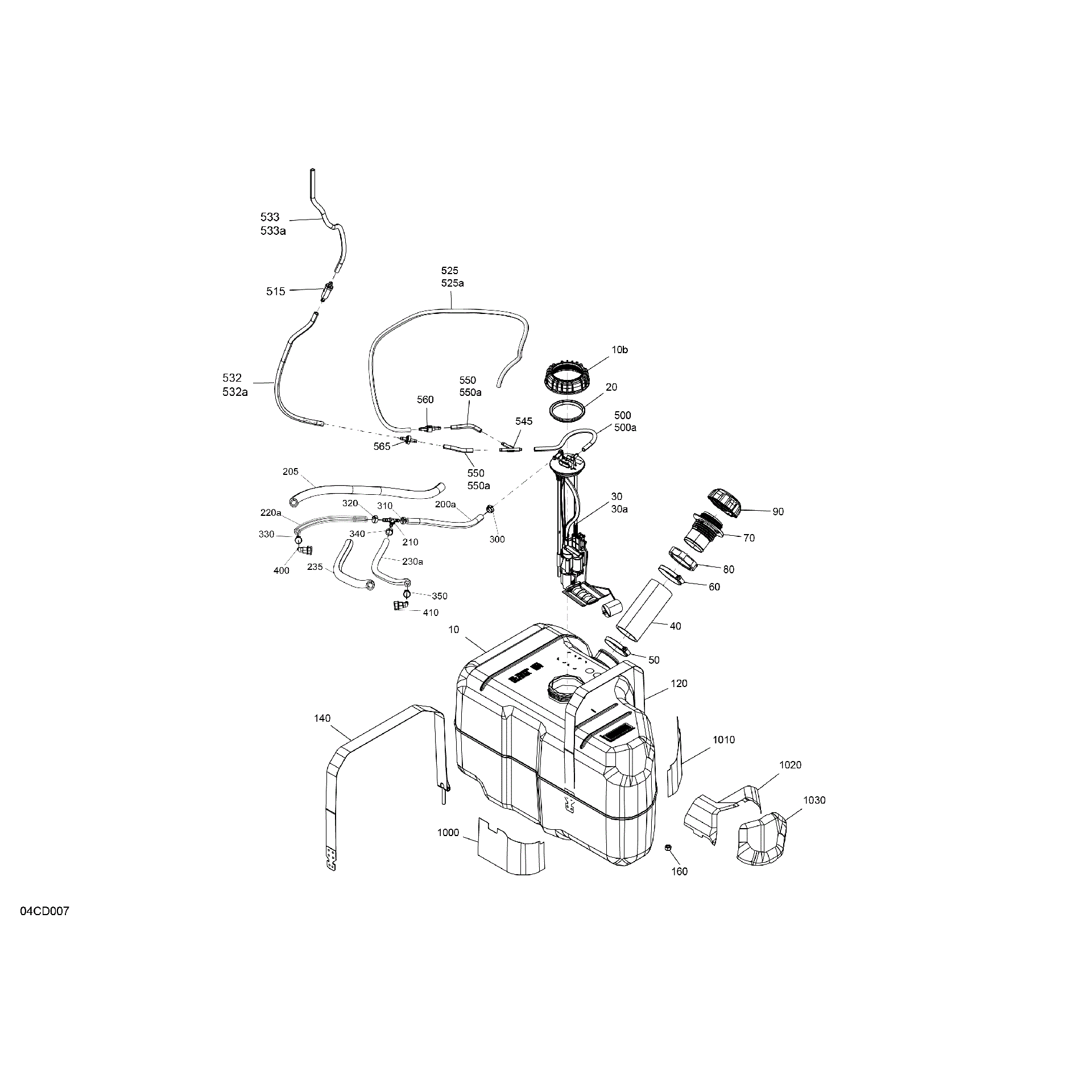 An Image of a Genuine Can-Am Parts Schematic Diagram showing the schematic - ENGINE - FUEL