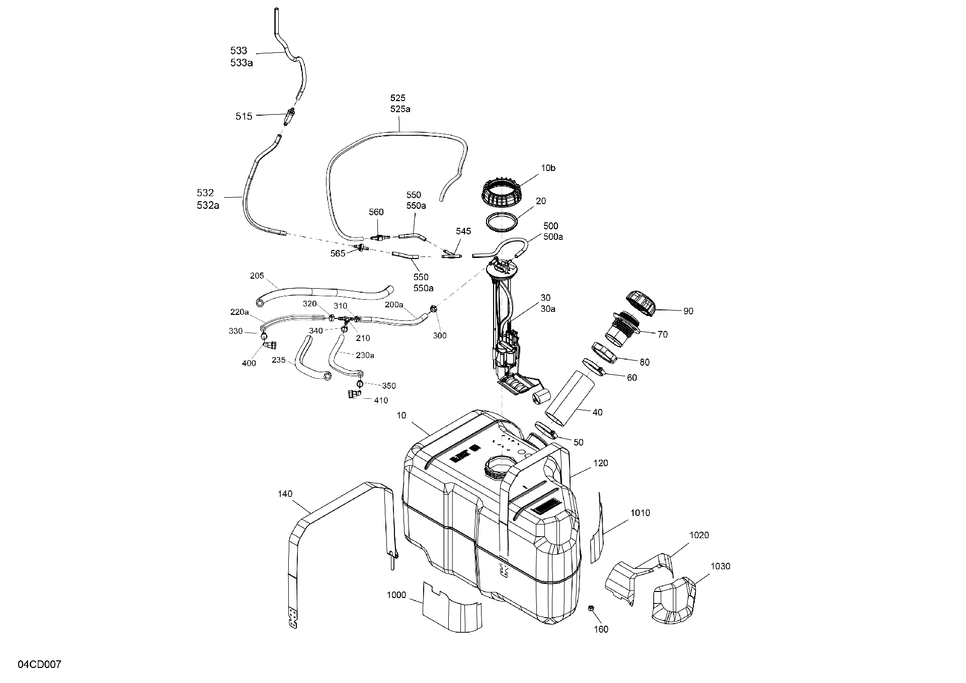 An Image of a Genuine Can-Am Parts Schematic Diagram showing the schematic - ENGINE - FUEL