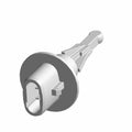 Gray plastic air temperature sensor with a rounded flange and rectangular connector end.