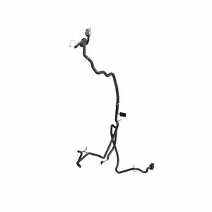 Black plastic and rubber ABS harness with multiple connectors and mounting points for rear motorcycle installation.