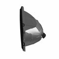 Black and gray right headlight housing with mounting brackets for Polaris Ranger UTV.