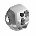 Black hand control switch for motorcycle with multiple buttons and ergonomic design.