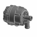 Black plastic and metal electric water pump for Polaris RZR with cylindrical housing and angled outlet port.
