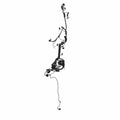Black complex motorcycle chassis harness with multiple connectors and wires, designed for ABS systems.