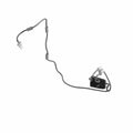 Black and gray audio wiring harness with connectors and mounting bracket for motorcycle saddlebag.