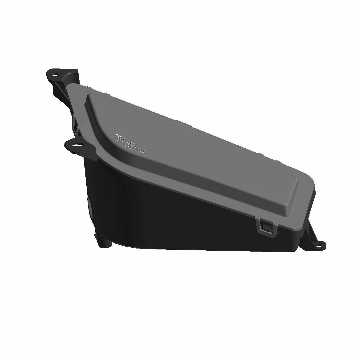 Black and gray angular Polaris LED left headlight housing for offroad UTVs.