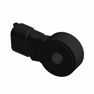 Black round Bosch detonation knock sensor with rectangular connector housing.