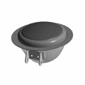Black round metal headlight bucket with mounting brackets designed for Indian Scout Bobber motorcycles.