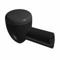Black LED motorcycle turn signal with rounded front and elongated rectangular rear housing.