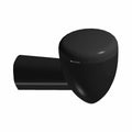 Black compact LED turn signal with a rounded front and cylindrical mount for rear right motorcycle use.