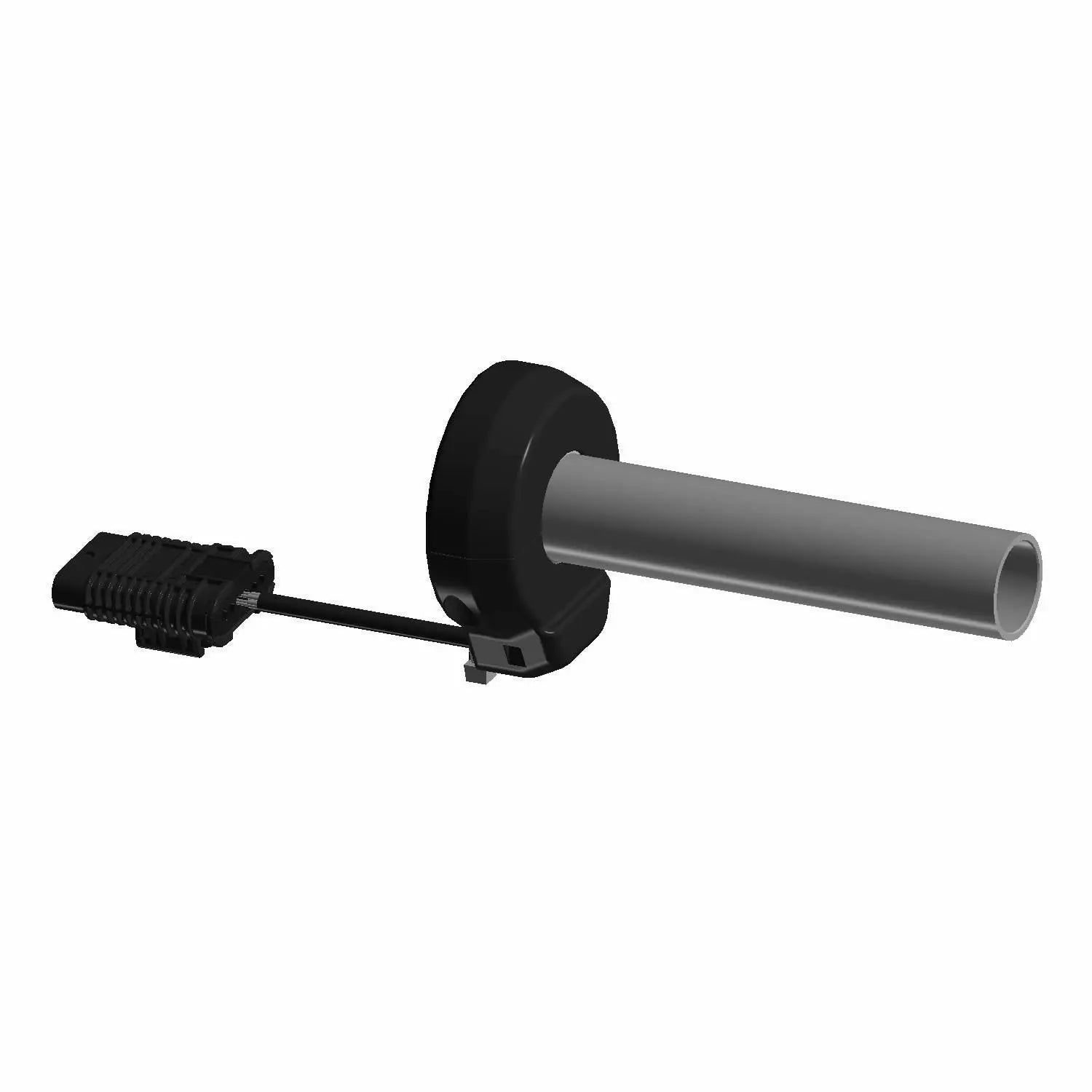 Black and gray Polaris handlebar control with circular mounting base and connected wiring harness.