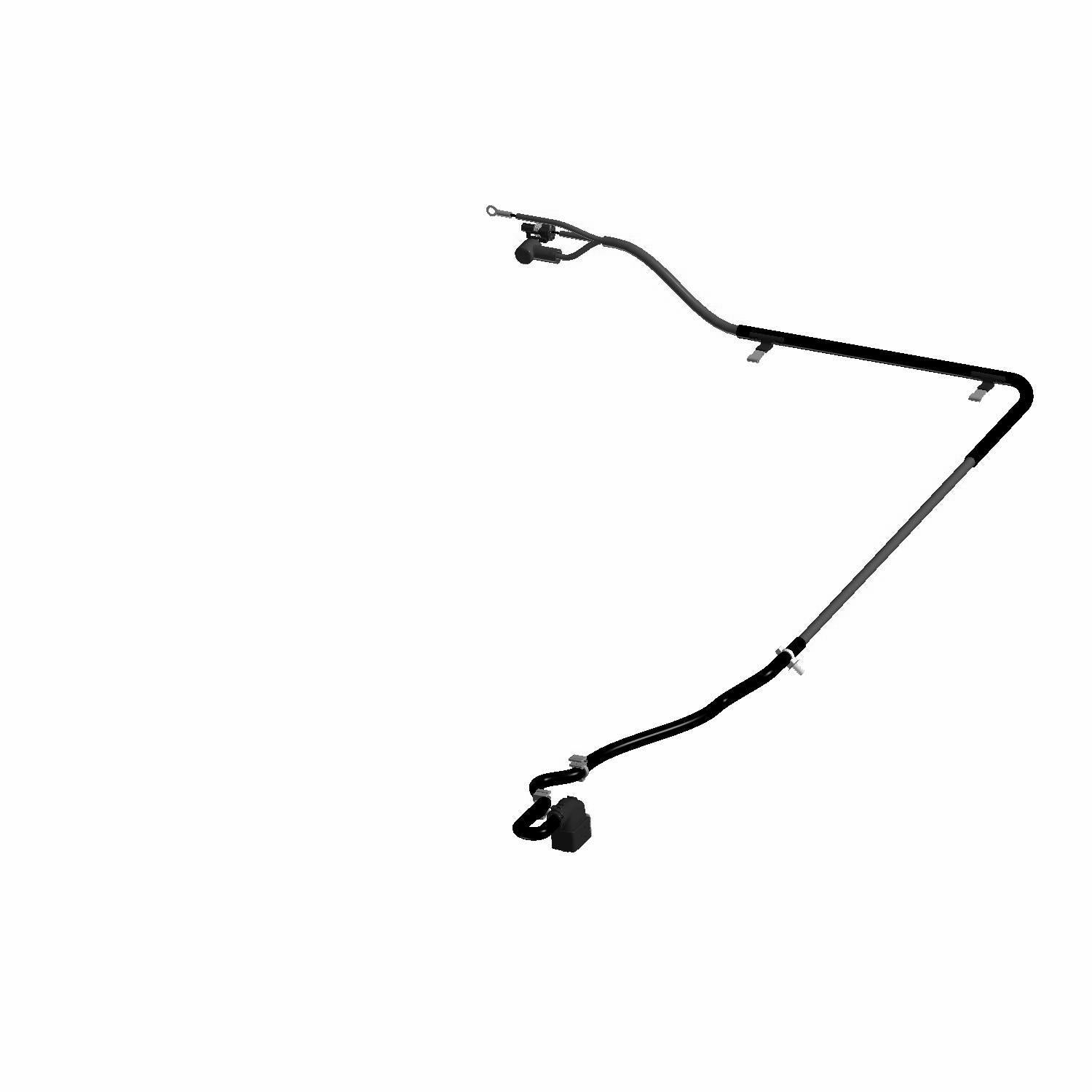 Black metal rear power Zs harness with connectors and angled mounting points.