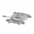 Gray circular fan blade assembly with multiple fins and central mounting hub, designed for Polaris vehicles.