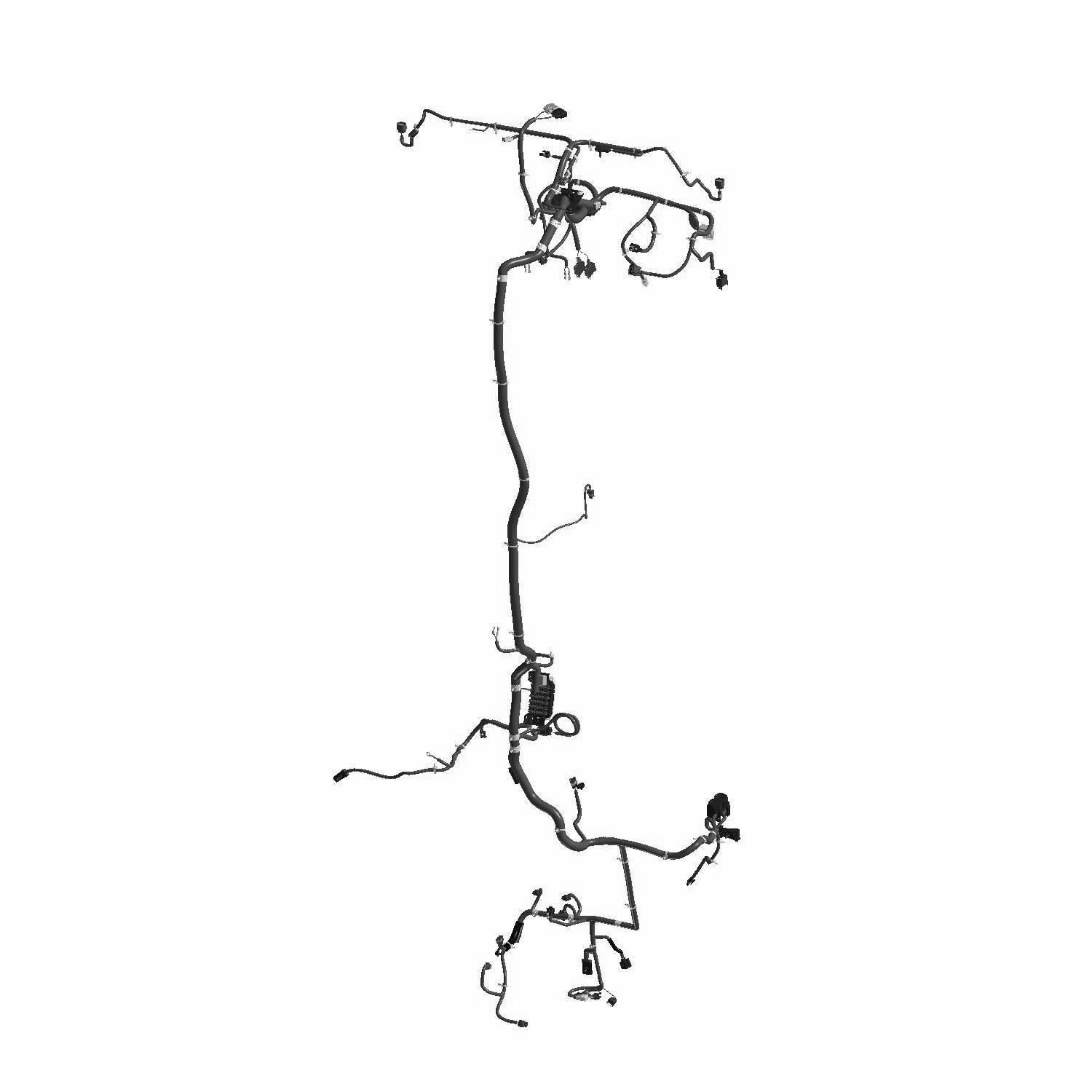 Black wiring harness with multiple connectors and clips designed for Polaris Ranger EPS Crew UTV models.